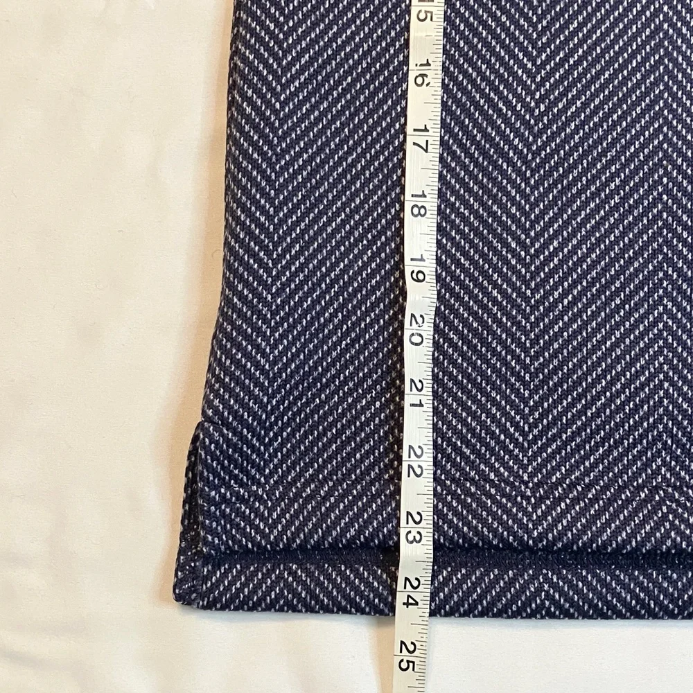 J. Crew Navy Herringbone Turtleneck Fleece Lined Top - Picture 5 of 6